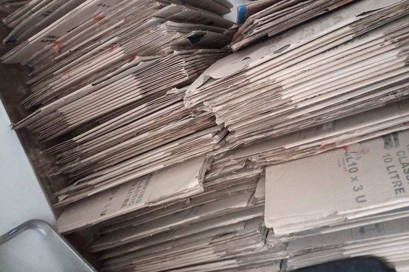 Stack of cardboard boxes